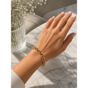 Chunky Gold Plated Bracelet for Women – Thick Chain Bracelet